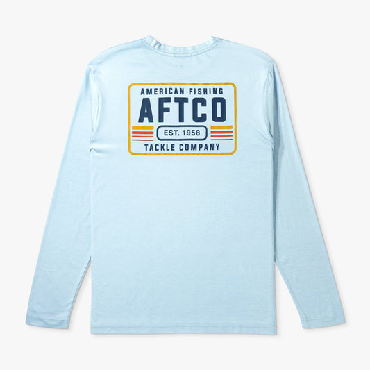 Mens AFTCO License Plate Long Sleeve Sun Protection Shirt