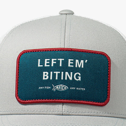 Mens AFTCO Left Em' Biting Fishing Trucker Hat