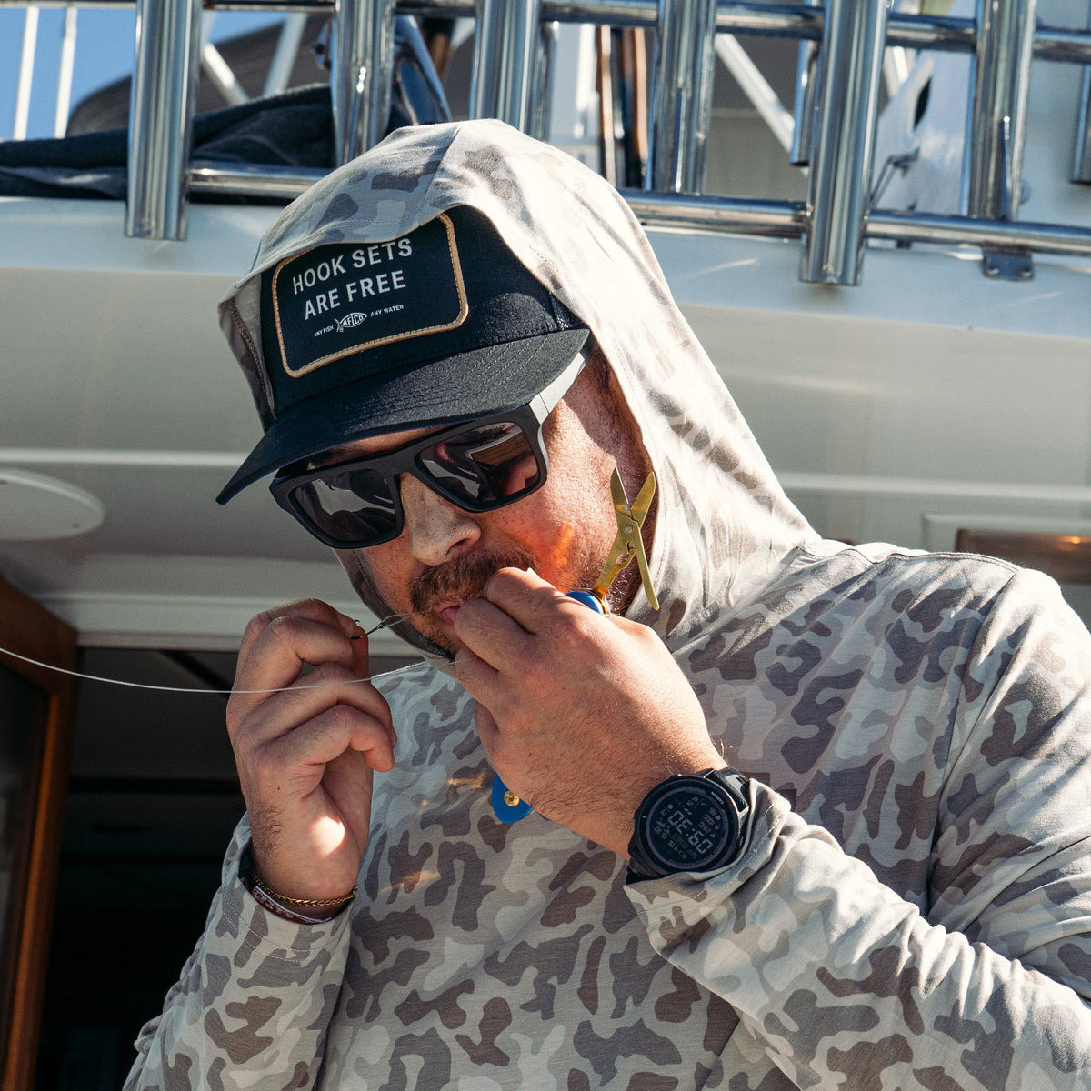 Mens AFTCO Hook Sets Are Free Fishing Trucker Hat