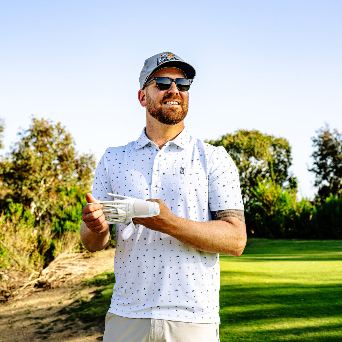 Mens AFTCO Fairwaves Boatbar Performance Polo