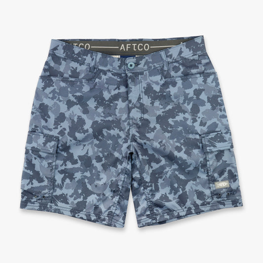 Mens AFTCO Deckhand Camo Fishing Cargo Shorts