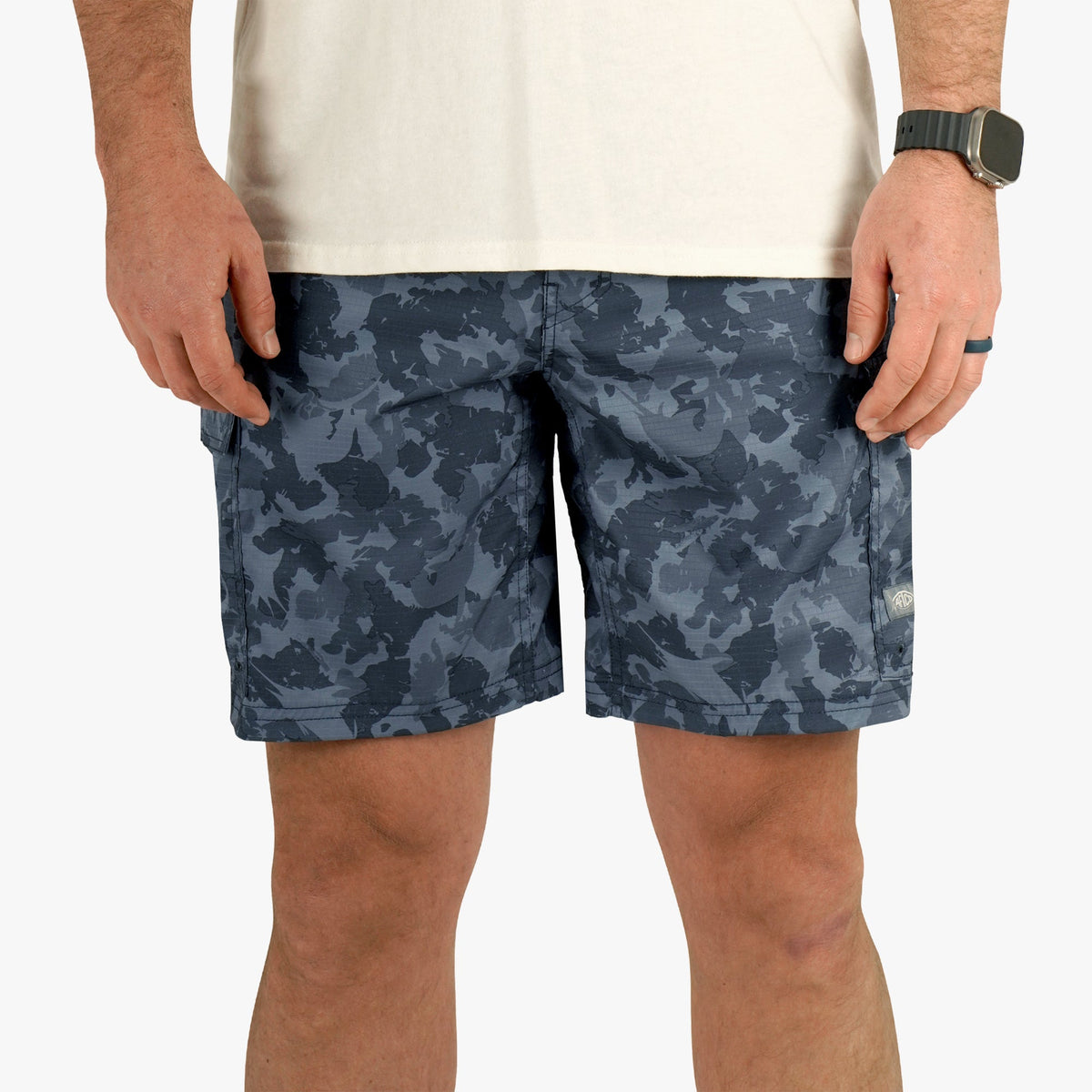 Mens AFTCO Deckhand Camo Fishing Cargo Shorts