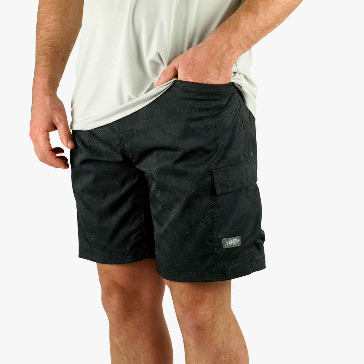 Mens AFTCO Deckhand Camo Fishing Cargo Shorts