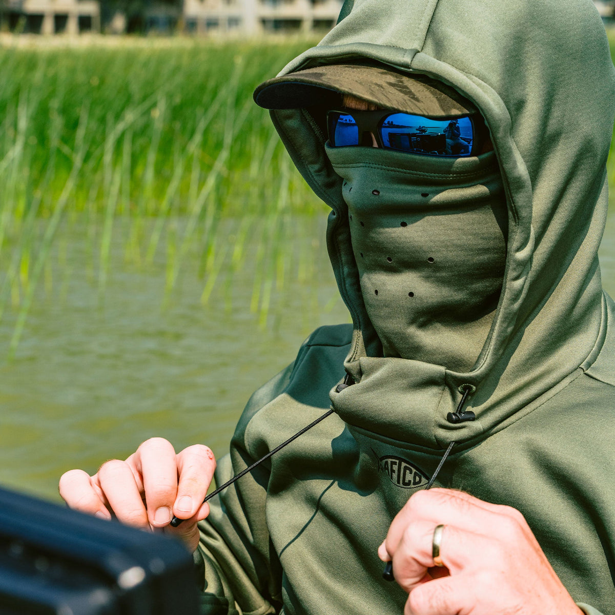 Mens AFTCO Reaper Hoodie: technical fishing sweatshirt by AFTCO