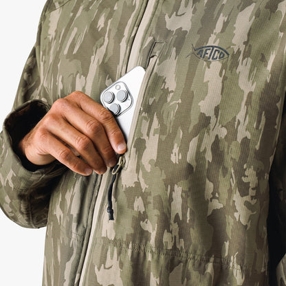 Mens AFTCO Reaper Tactical Zip Up Camo Softshell Jacket
