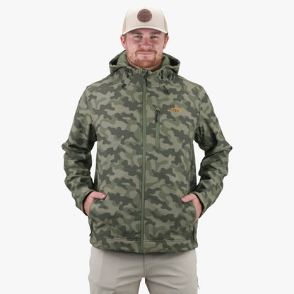 Mens AFTCO Reaper Tactical Zip Up Camo Softshell Jacket