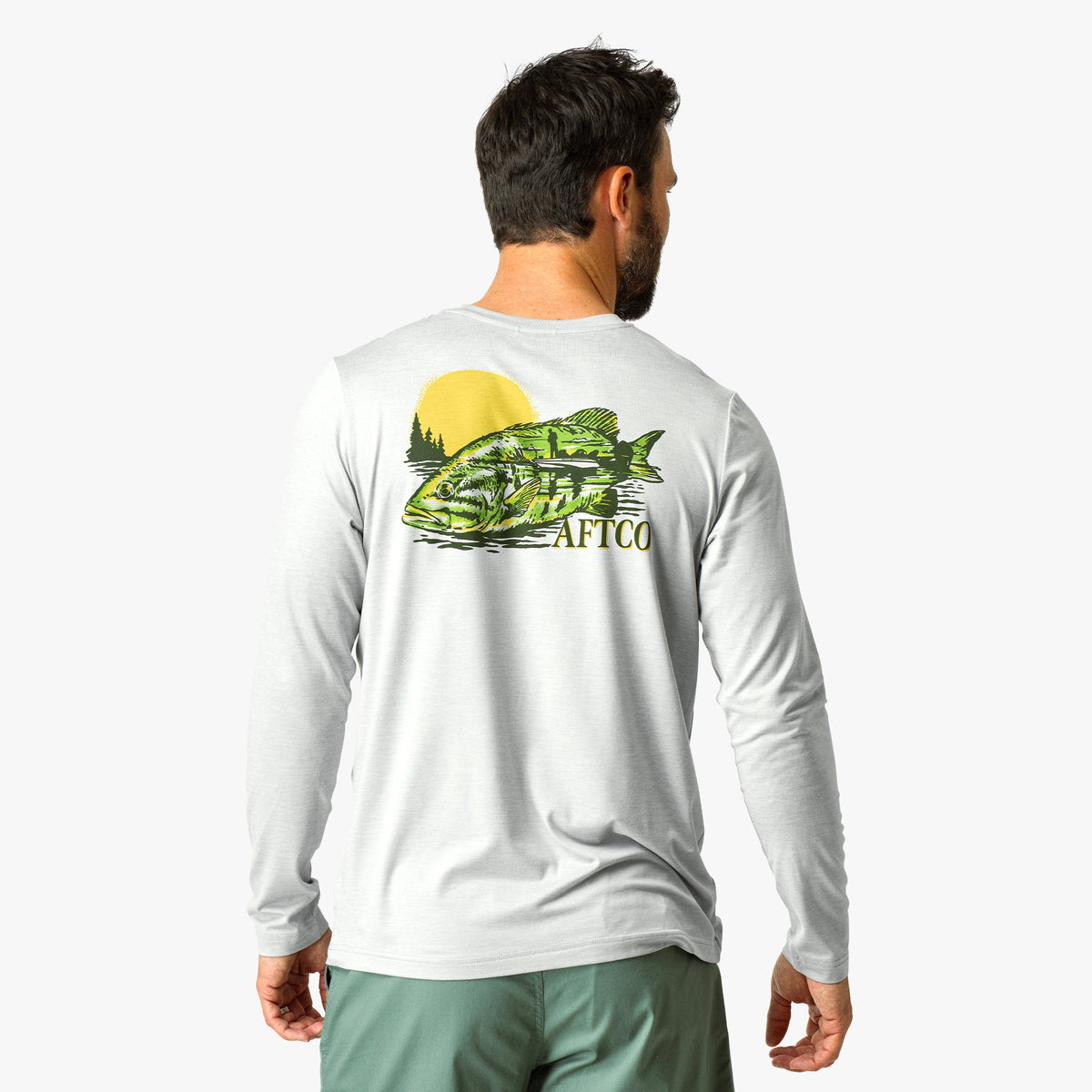 Mens AFTCO Reflection Long Sleeve Sun Protection Shirt