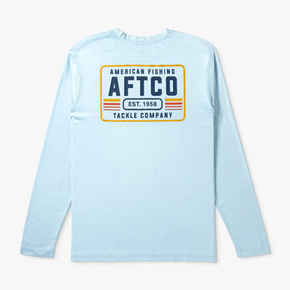 Mens AFTCO License Plate Long Sleeve Sun Protection Shirt