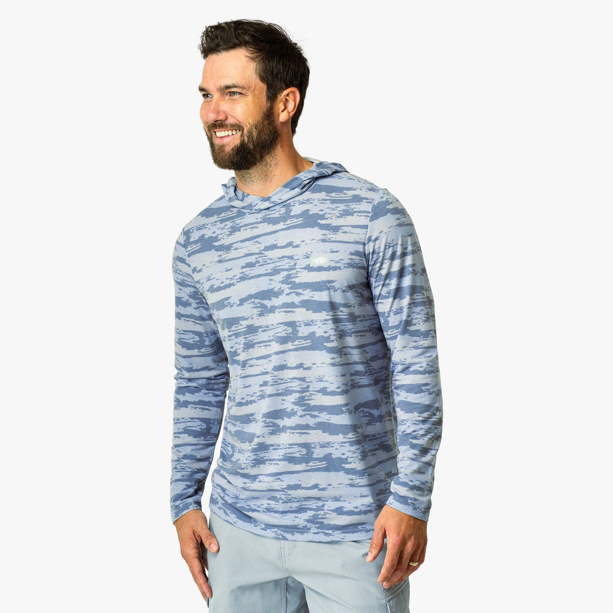 Mens AFTCO Ocean Bound Hooded Performance Shirt