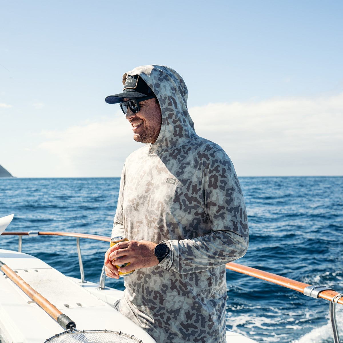 Mens AFTCO Ocean Bound Hooded Performance Shirt