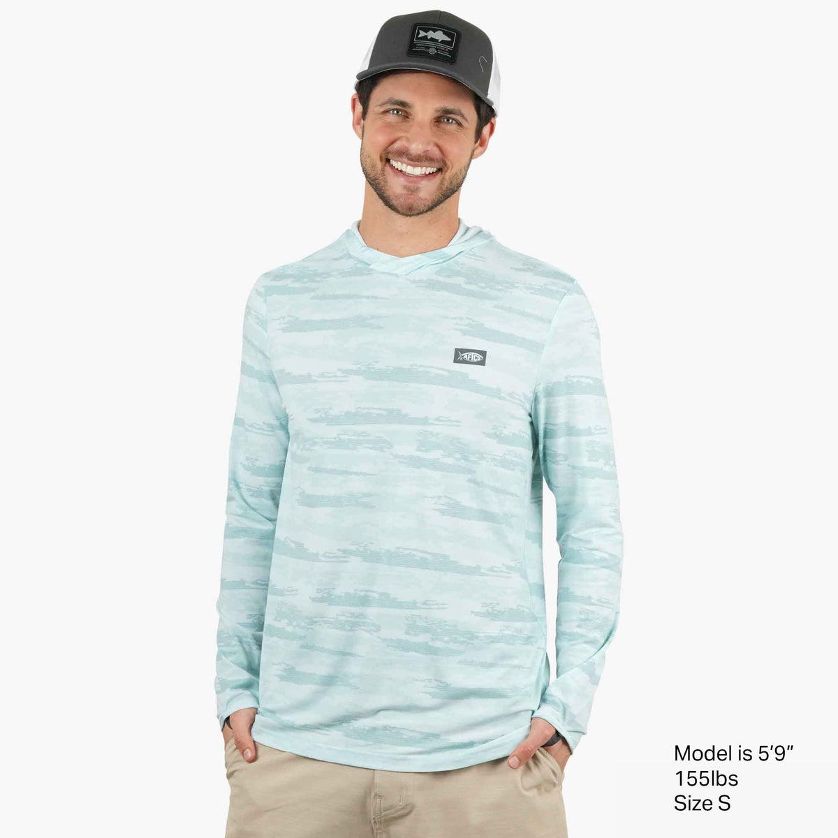 Mens AFTCO Ocean Bound Hooded Performance Shirt