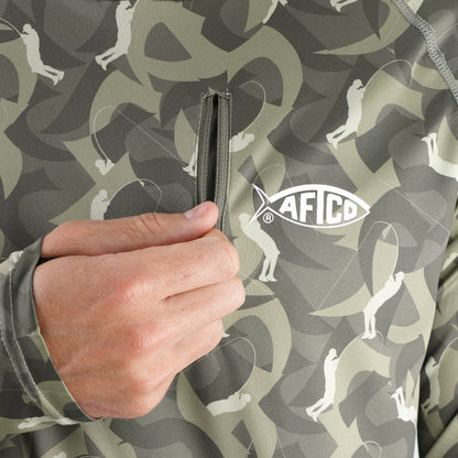 Mens AFTCO Jason Christie's Hooded LS Bass Fishing Performance Shirt