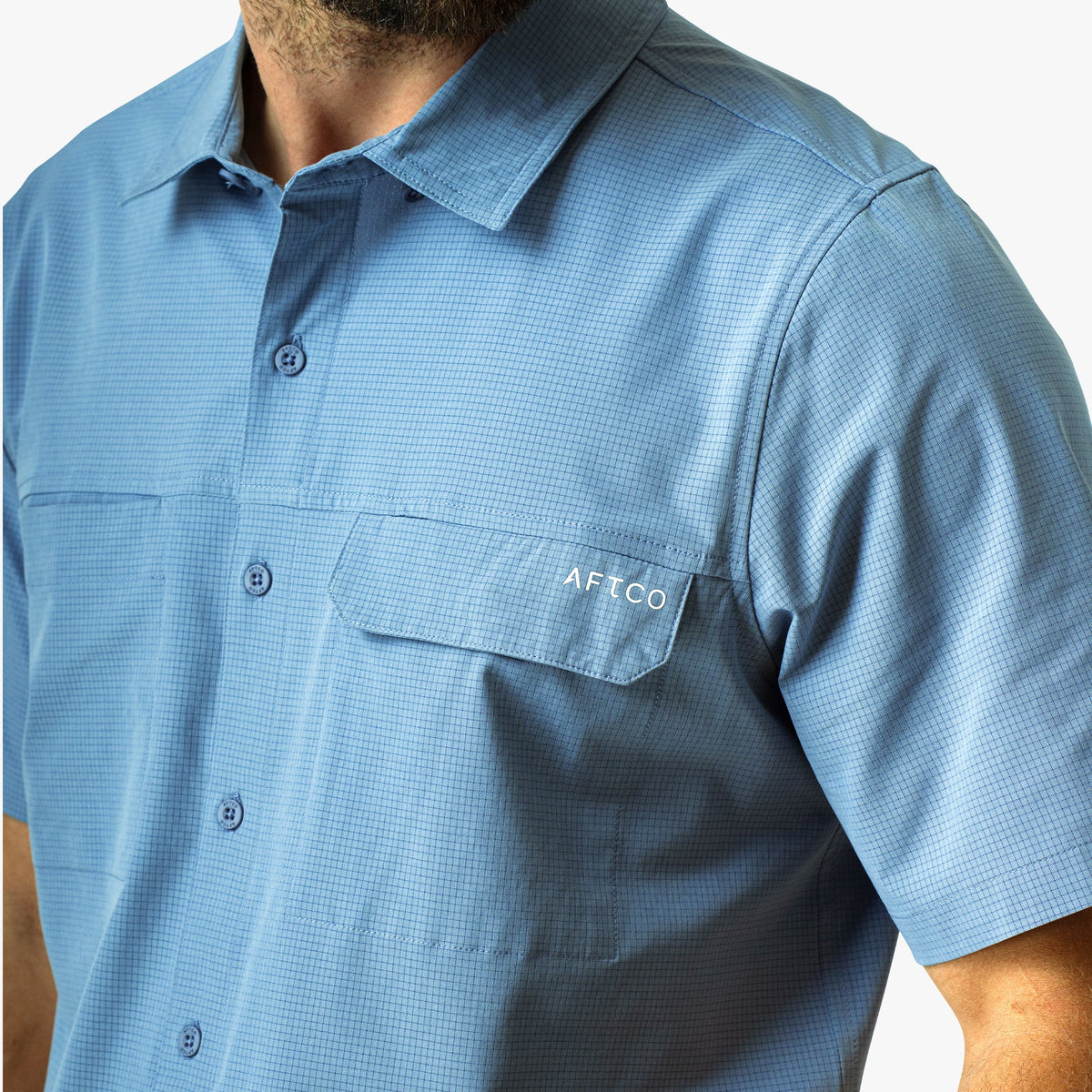 Mens AFTCO Air O Mesh SS Button Down Fishing Shirt