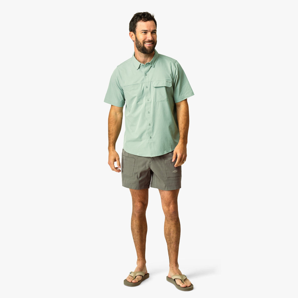 Mens AFTCO Air O Mesh SS Button Down Fishing Shirt