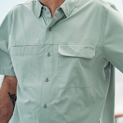 Mens AFTCO Air O Mesh SS Button Down Fishing Shirt