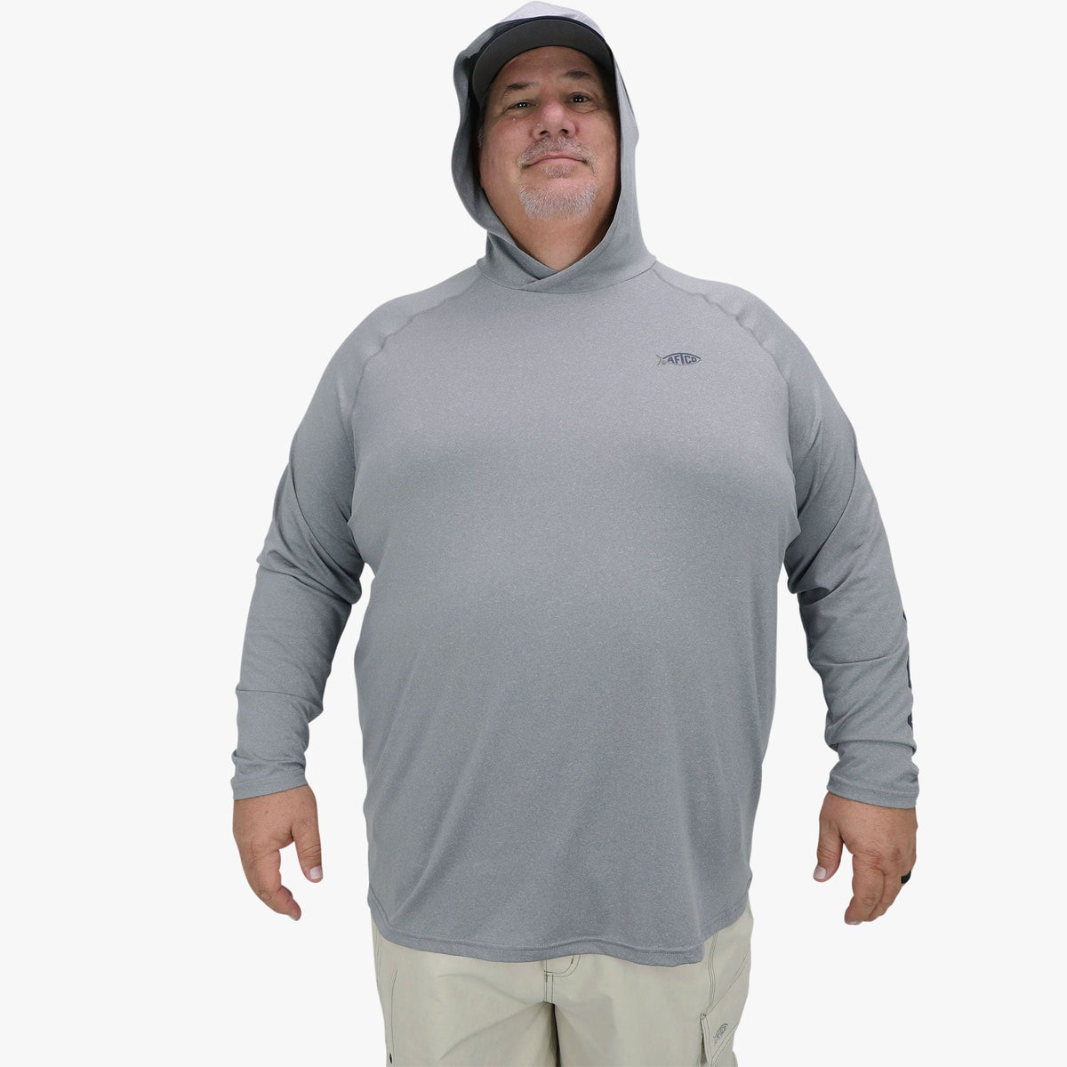 Mens AFTCO Big Guy Samurai Hooded Performance Shirt