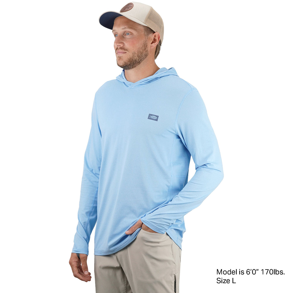 Mens AFTCO Air O Mesh Hooded Fishing Shirt