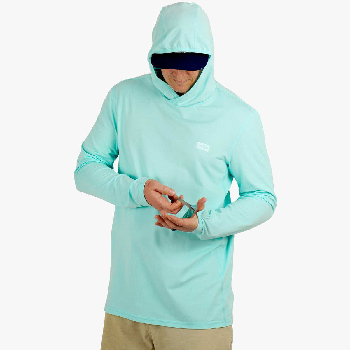 Mens AFTCO Air O Mesh Hooded Fishing Shirt