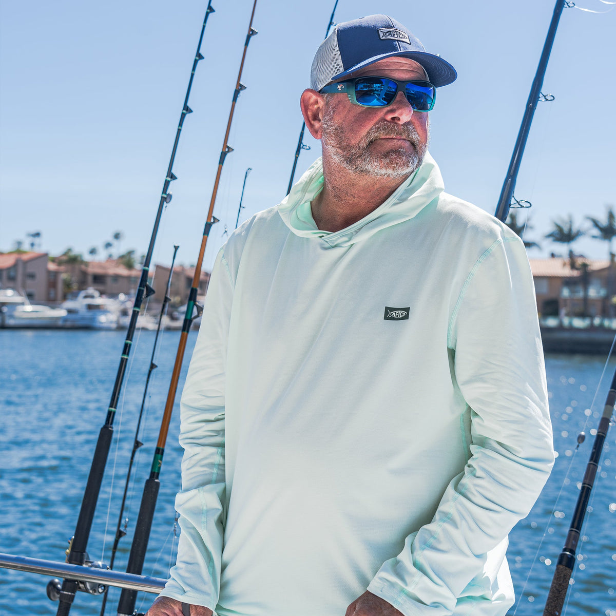 Mens AFTCO Air O Mesh Hooded Fishing Shirt