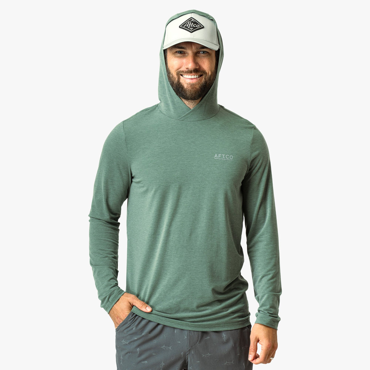 Mens AFTCO Ocean Bound LS UPF Fishing Shirts