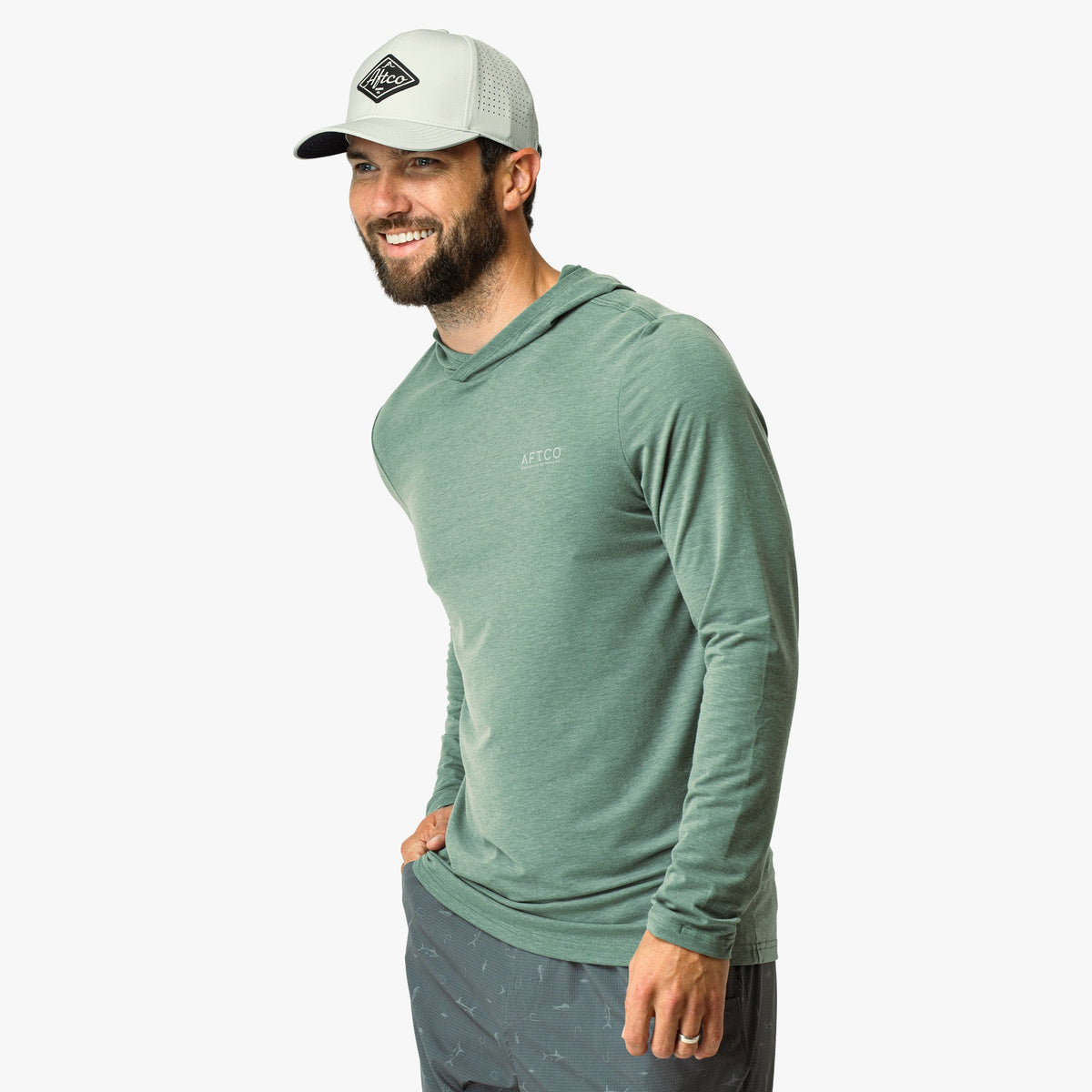 Mens AFTCO Ocean Bound LS UPF Fishing Shirts