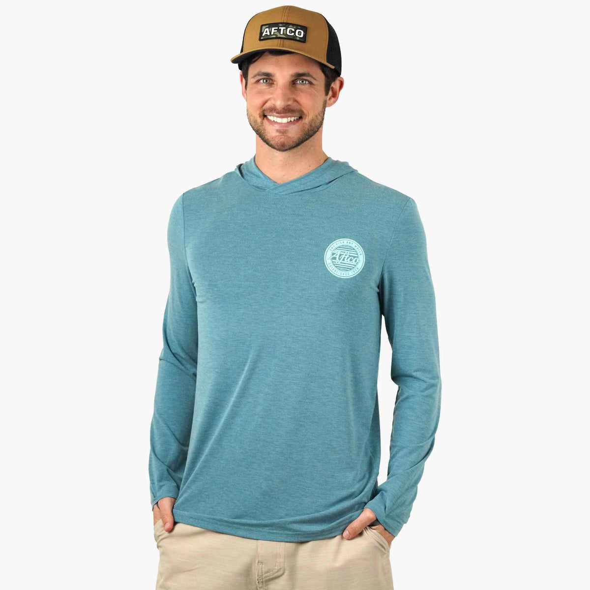 Mens AFTCO Ocean Bound LS UPF Fishing Shirts