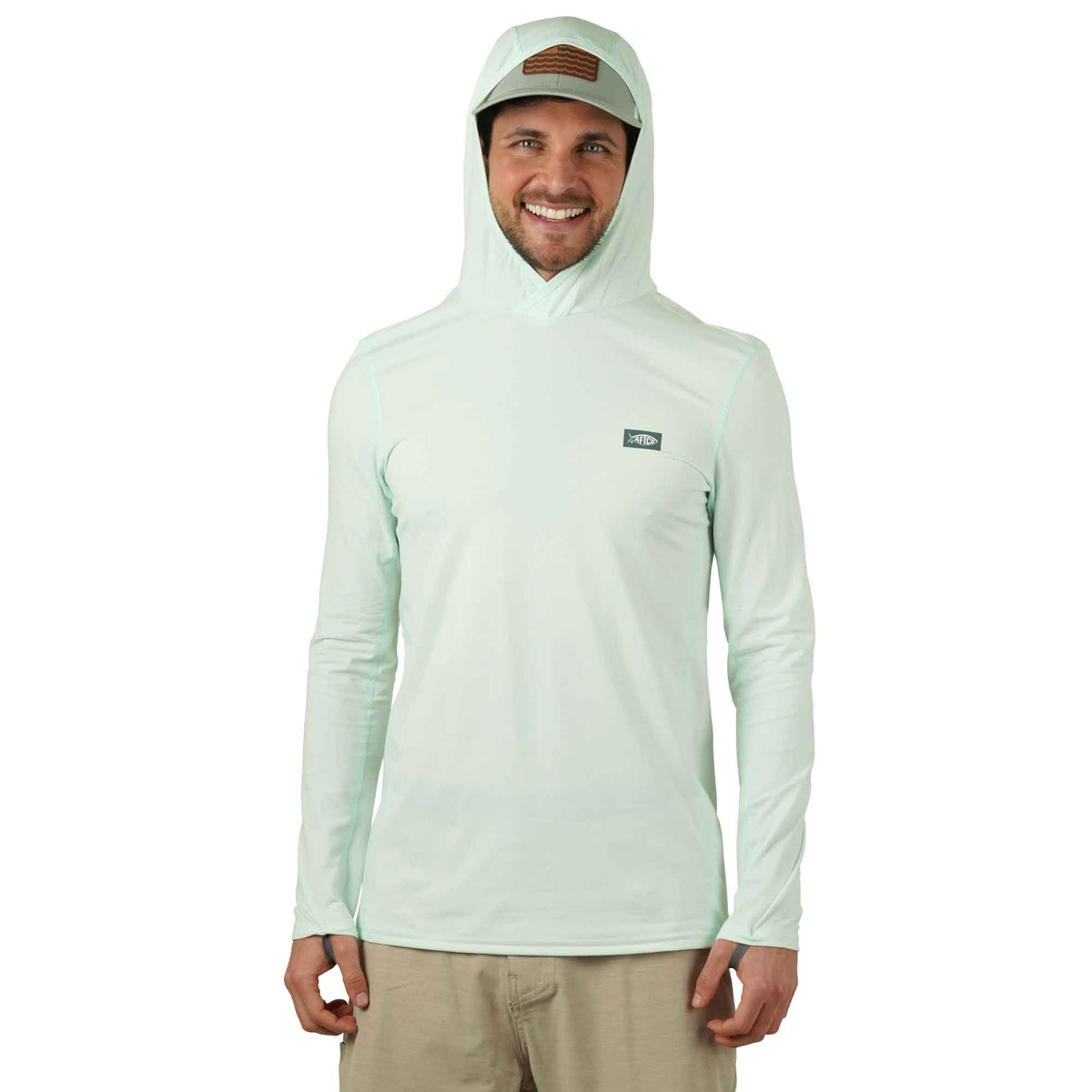 Mens AFTCO Air O Mesh Hooded Fishing Shirt