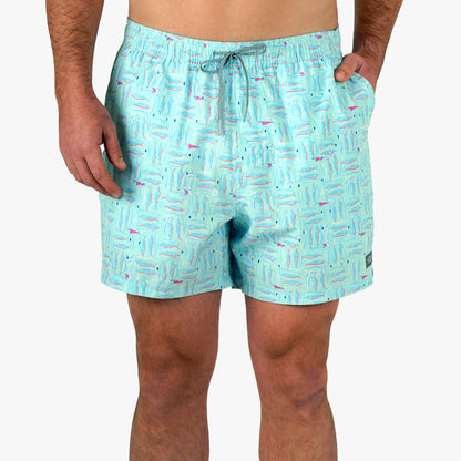 Mens AFTCO Strike Printed Swim Trunks