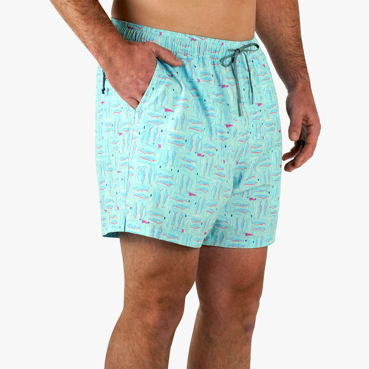 Mens AFTCO Strike Printed Swim Trunks