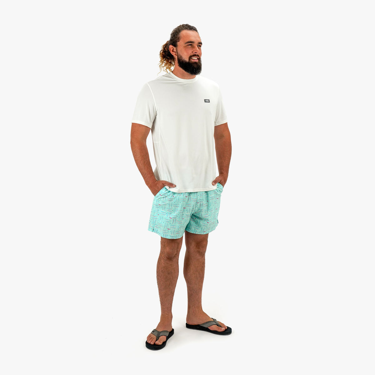 Mens AFTCO Strike Printed Swim Trunks