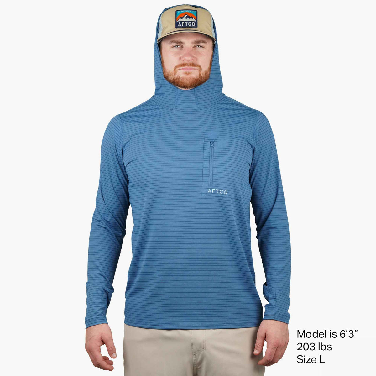Mens AFTCO Channel Hooded Performance Shirt