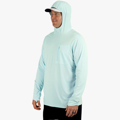 Mens AFTCO Channel Hooded Performance Shirt