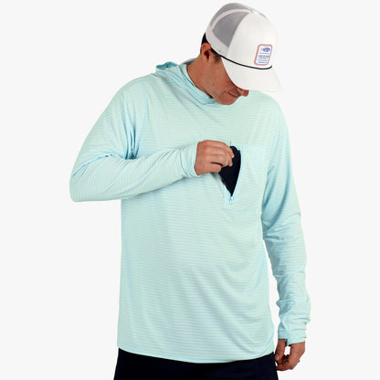 Mens AFTCO Channel Hooded Performance Shirt