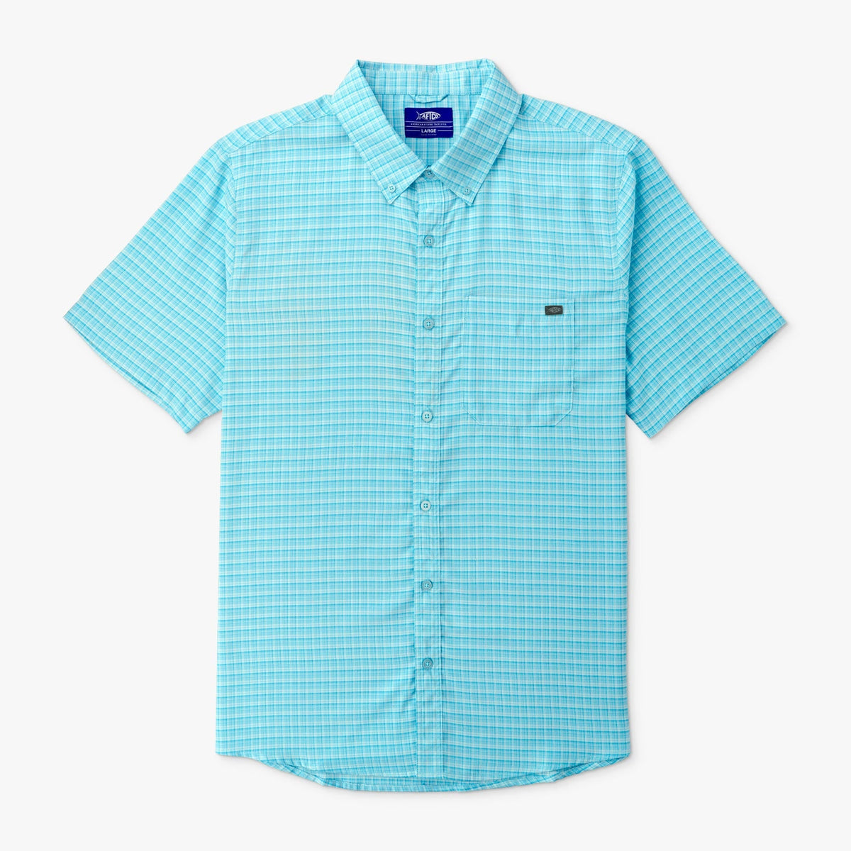 Mens AFTCO Dorsal Short Sleeve Button Down Shirt