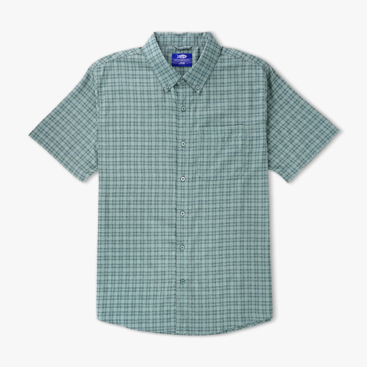 Mens AFTCO Dorsal Short Sleeve Button Down Shirt