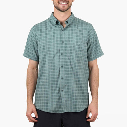Mens AFTCO Dorsal Short Sleeve Button Down Shirt