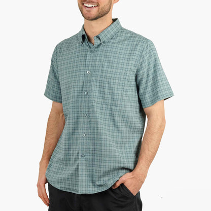 Mens AFTCO Dorsal Short Sleeve Button Down Shirt