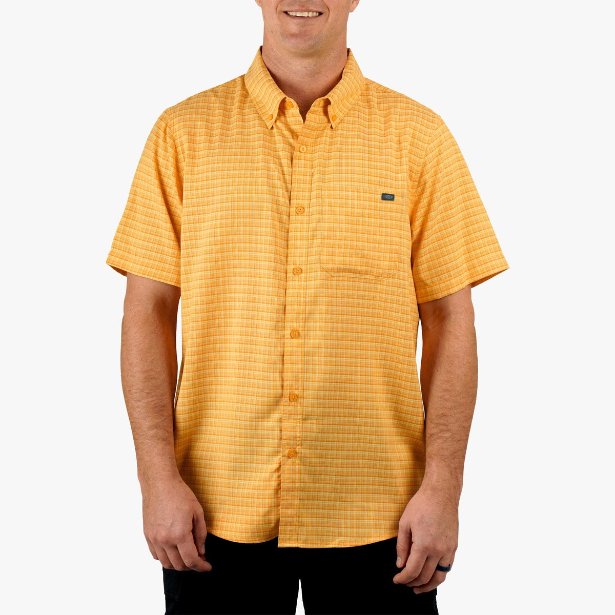 Mens AFTCO Dorsal Short Sleeve Button Down Shirt