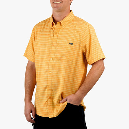 Mens AFTCO Dorsal Short Sleeve Button Down Shirt