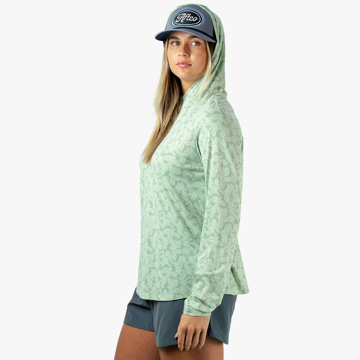 Womens AFTCO Women's Ocean Bound Hooded Performance Shirt