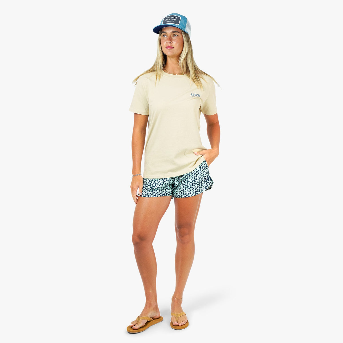 Womens AFTCO Women's Strike Printed Swim Shorts