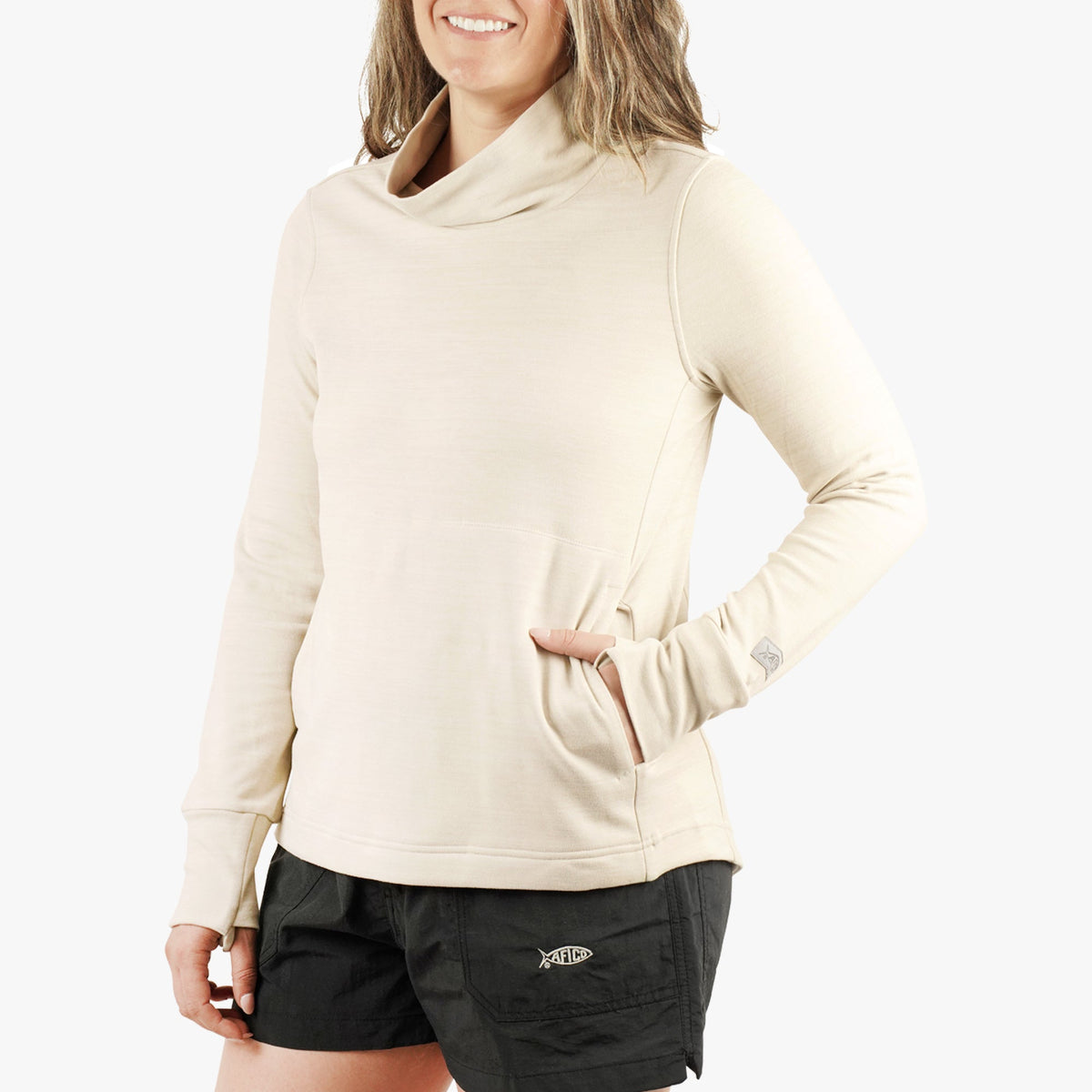 Womens AFTCO Women's Coastal Layer Funnel Neck Sweater