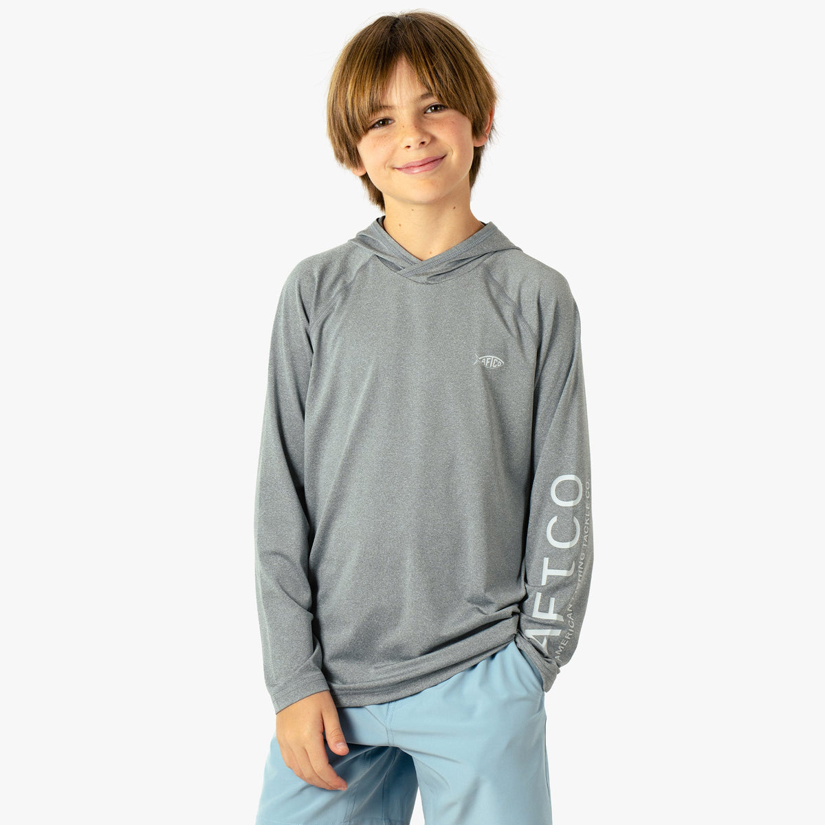Kids AFTCO Youth Samurai Hood Performance LS Shirt