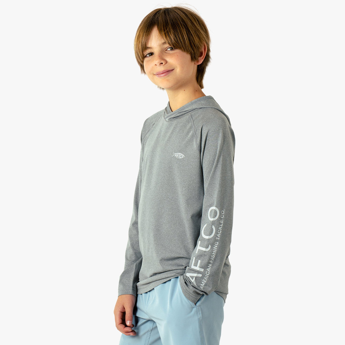 Kids AFTCO Youth Samurai Hood Performance LS Shirt