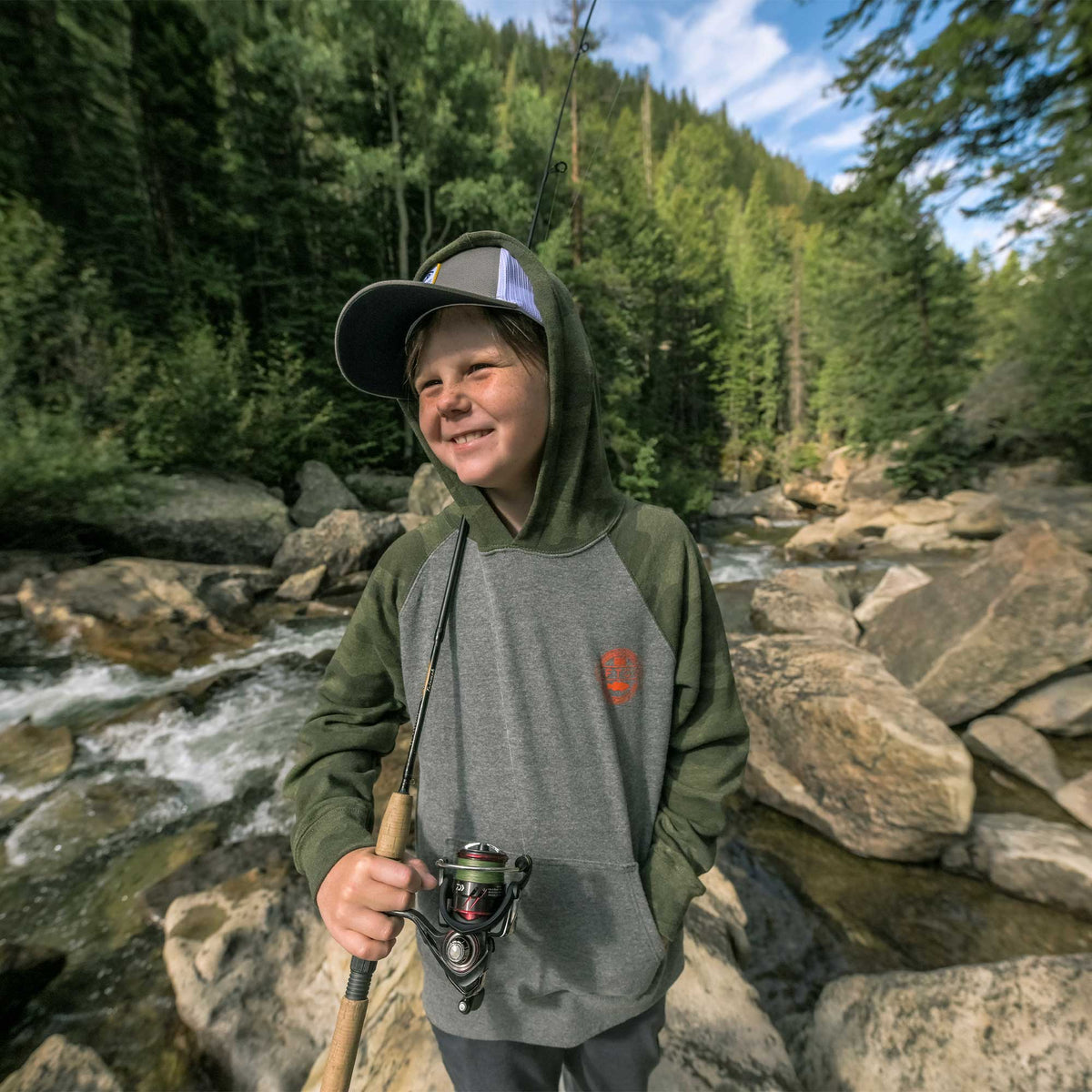 Kids AFTCO Youth Bass Patch Pullover Hoodie