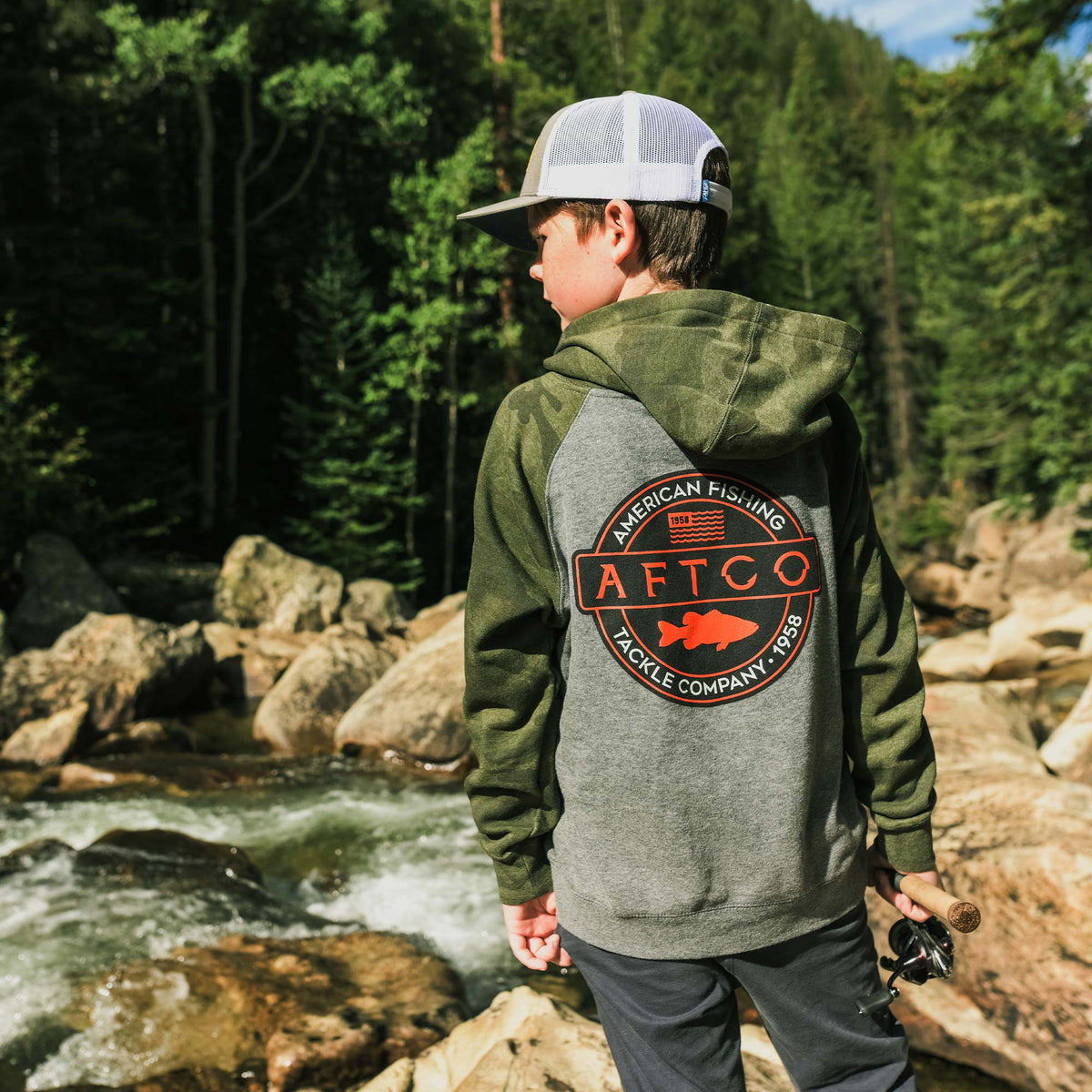 Kids AFTCO Youth Bass Patch Pullover Hoodie