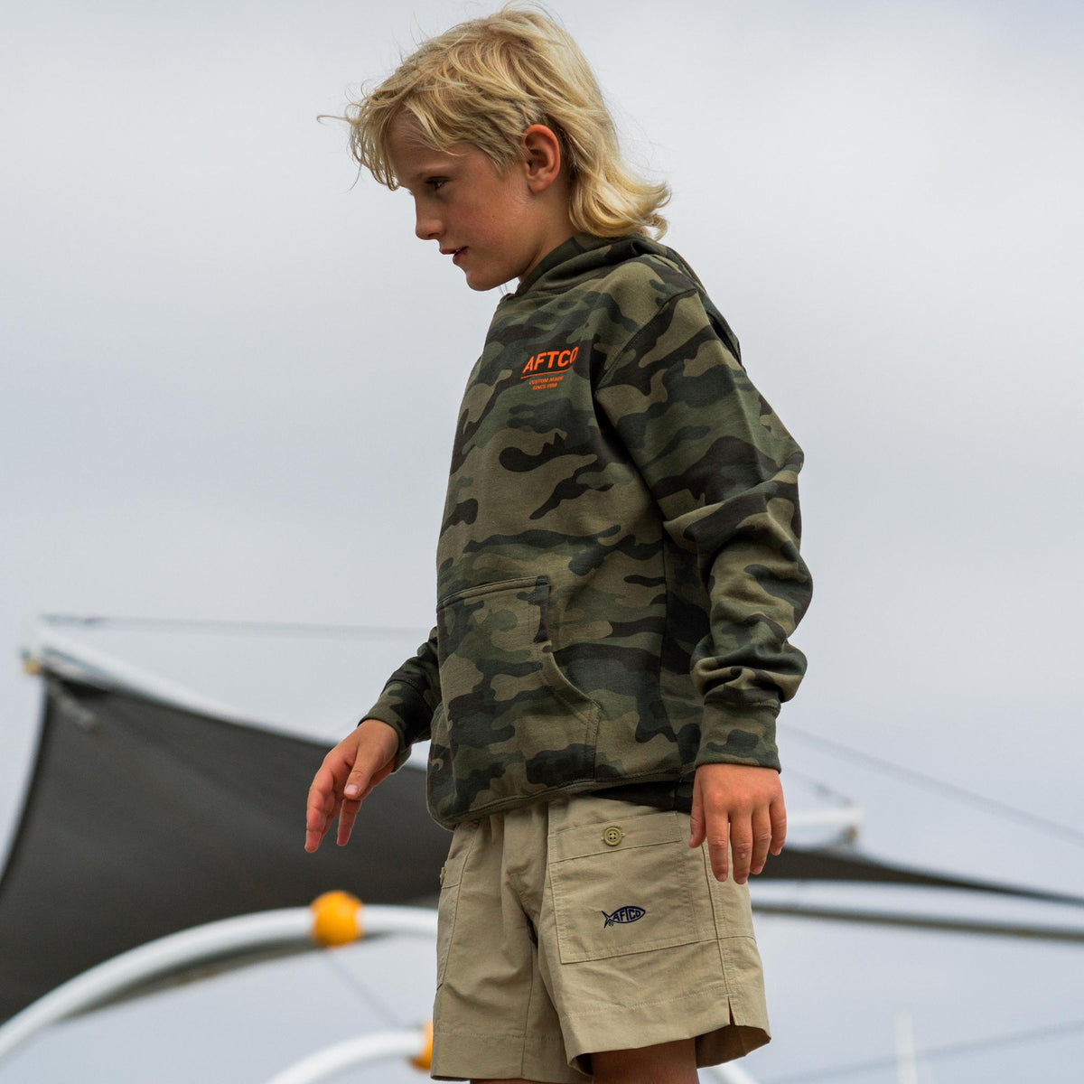 Kids AFTCO Youth Radar Camo Pullover Hoodie