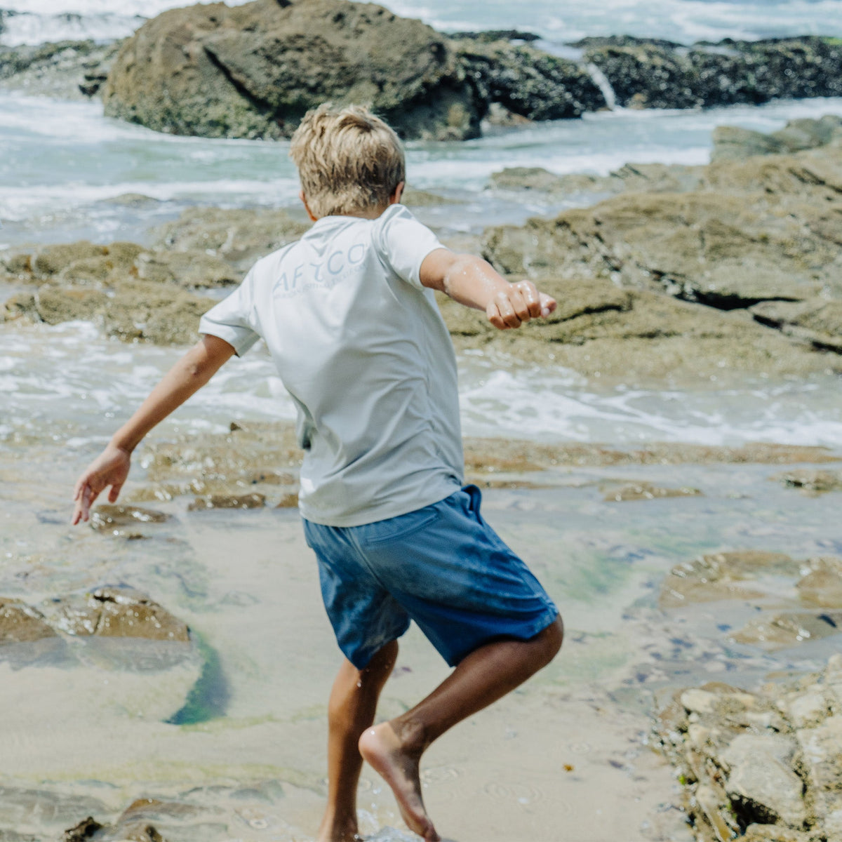 Kids AFTCO Youth Strike Printed Swim Shorts