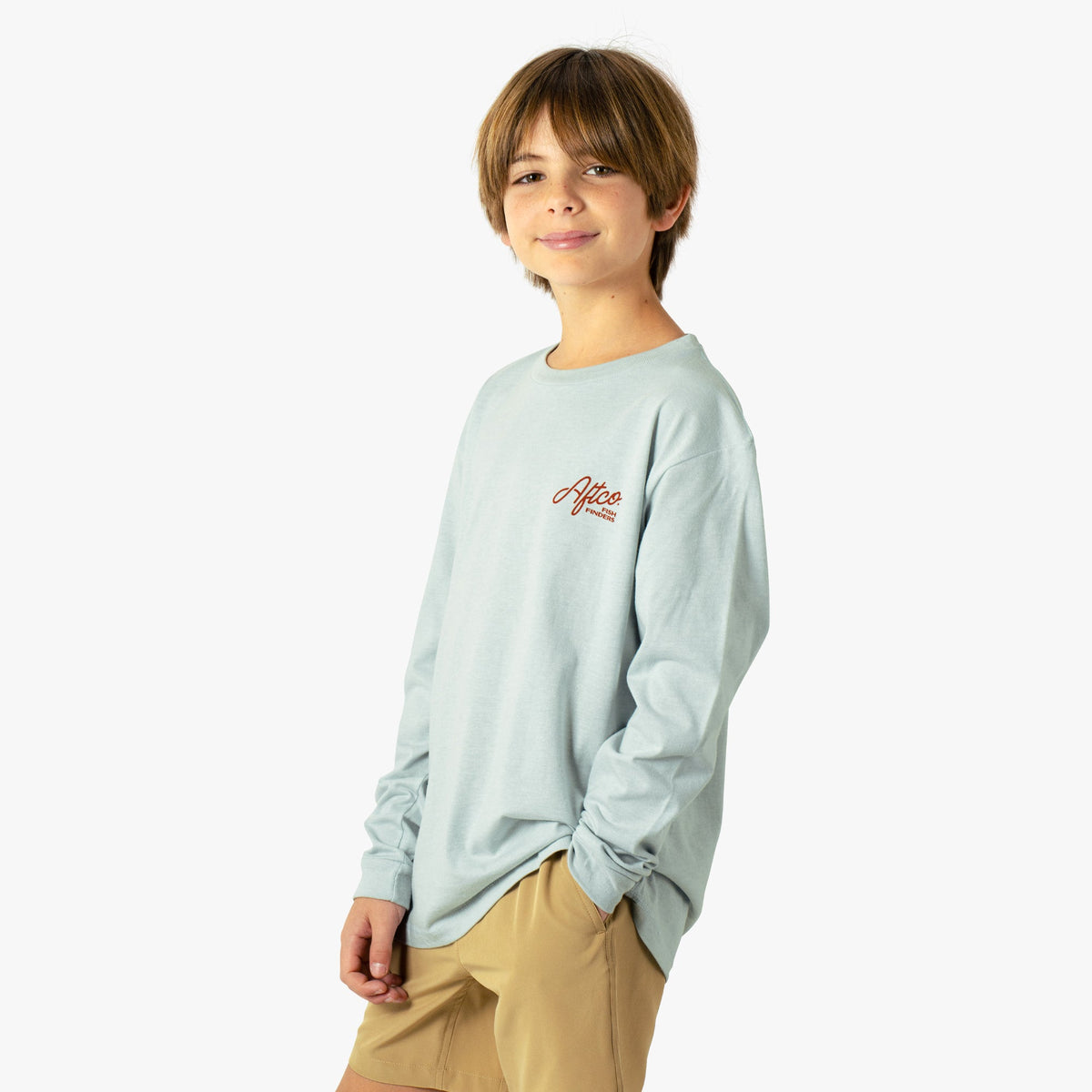 Kids AFTCO Youth Fish Finders Long Sleeve Fishing Shirt