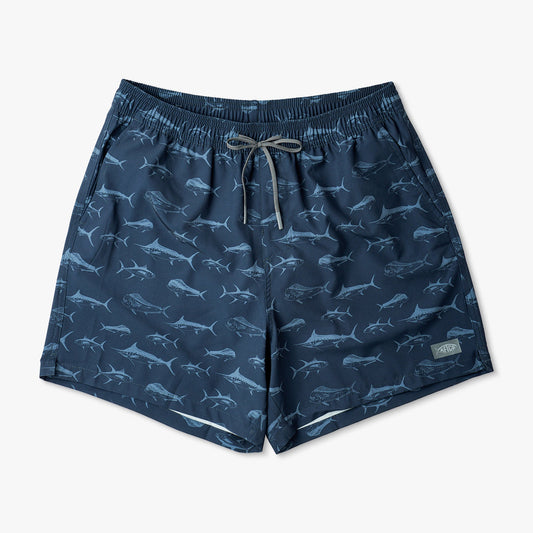 Mens AFTCO Strike Printed Swim Trunks